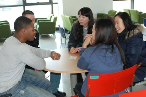 Students studying together